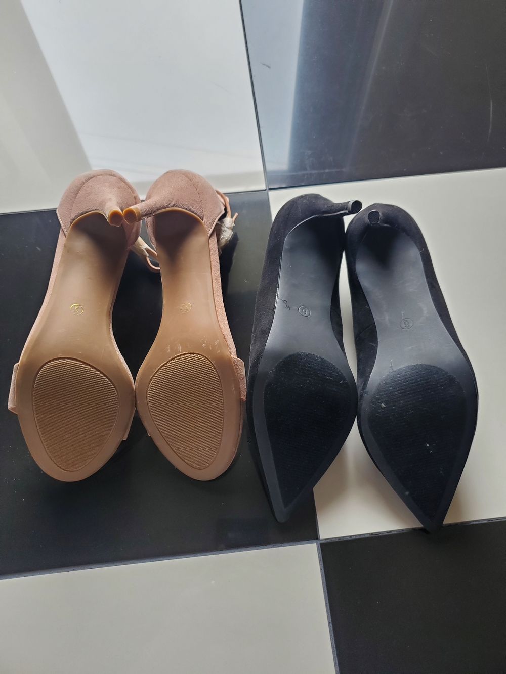 Lulu's Black Pointed-Toe Pumps & Blush Ankle-Strap Heels Duo US6 New - Picture 3 of 3